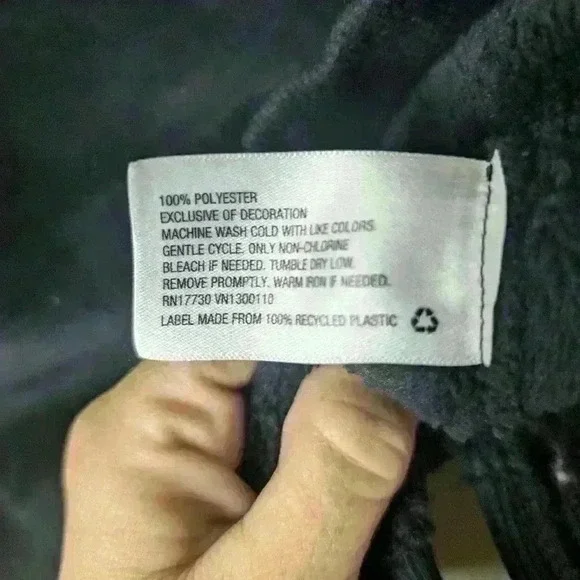 Wondershop long sleeve medium black velour sleepwear top soft cozy warm - Picture 6 of 6